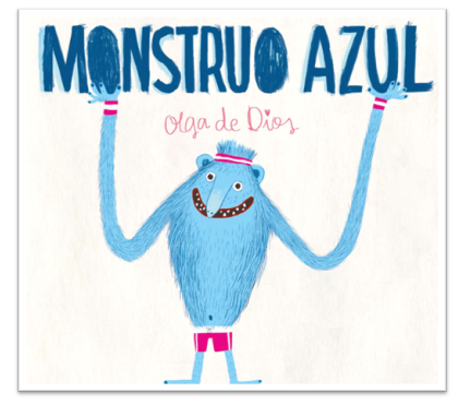 Conto "O Monstro Azul" de Olga de Dios adaptado com pictogramas de ARASAAC